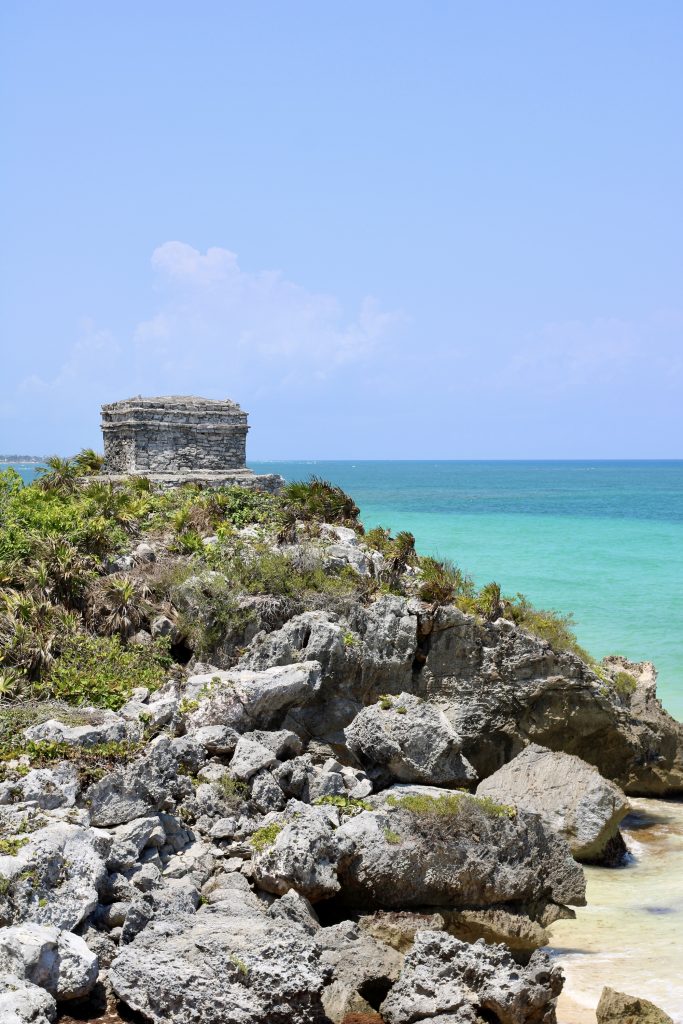 Dettaglio delle rovine di Tulum, città portuale Maya