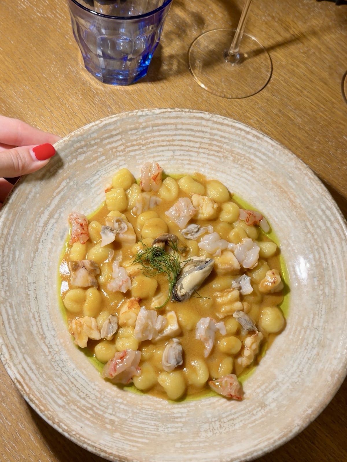 Gnocchetti Mediterraneum con crostacei e frutti di mare, piatto signature