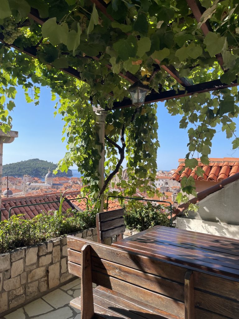 Colazione sotto il pergolato di Lady Pipi a Dubrovnik