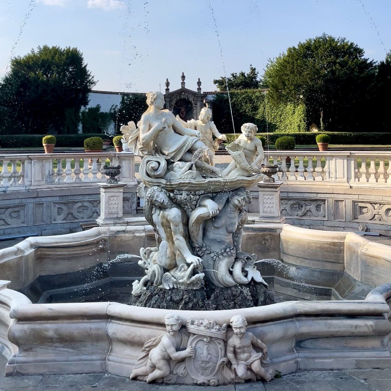 Particolare delle decorazioni e dei giochi d'acqua del Ninfeo